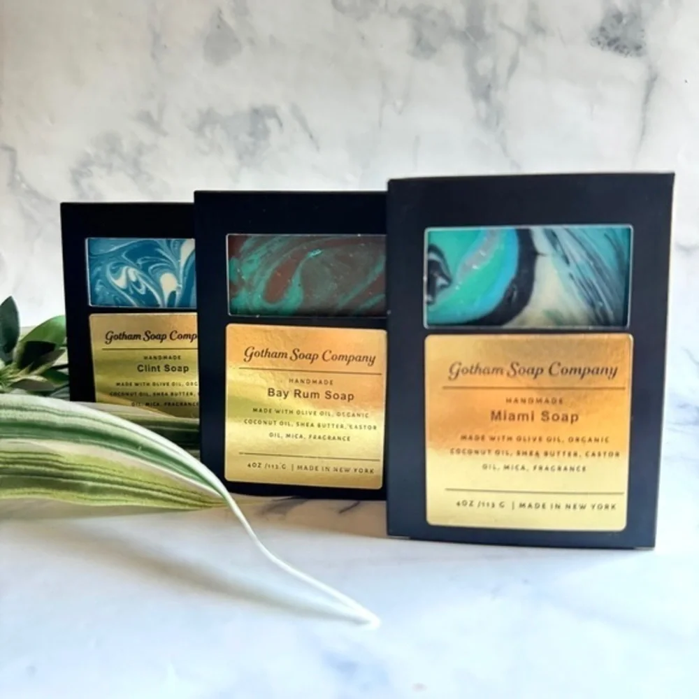Costal Breeze Gift Set. Three handmade plant based soaps for men.